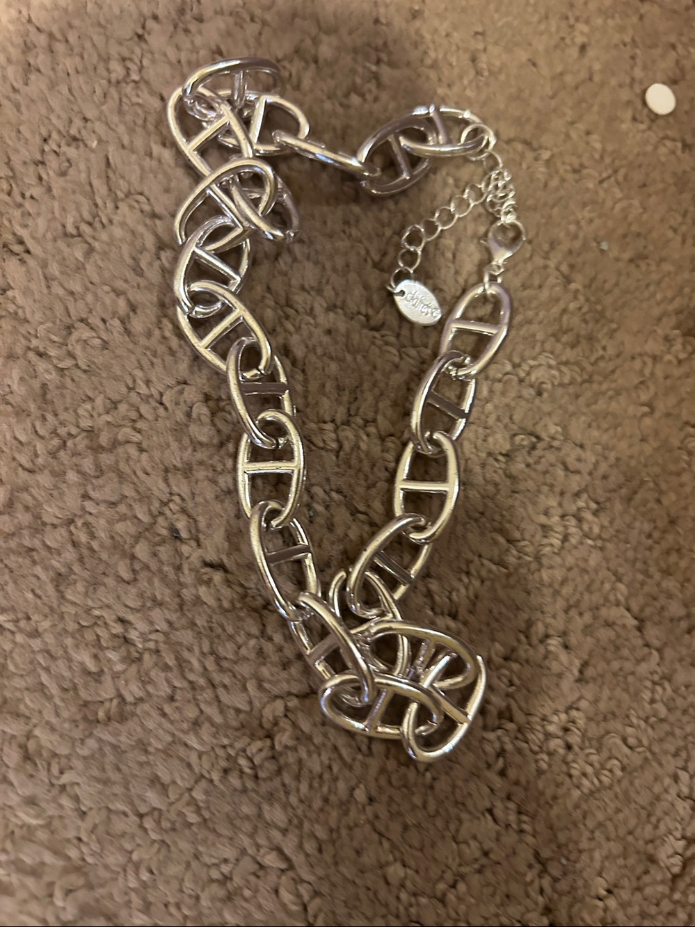 big link silver necklace